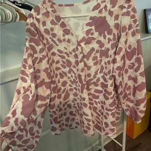 Women's Pink Patterned Blouse